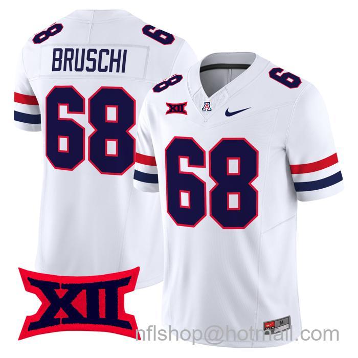 Men's Nike #68 Tedy Bruschi Jersey Arizona Wildcats F.U.S.E. Vapor Limited College Football White Stitched