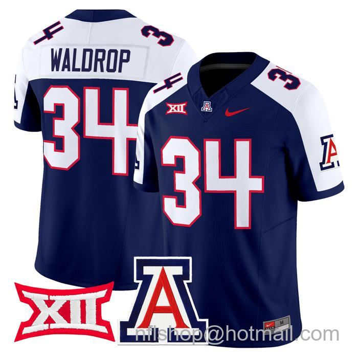 Men's Nike #34 Rob Waldrop Jersey Arizona Wildcats F.U.S.E. Vapor Limited College Football Navy Alternate Stitched