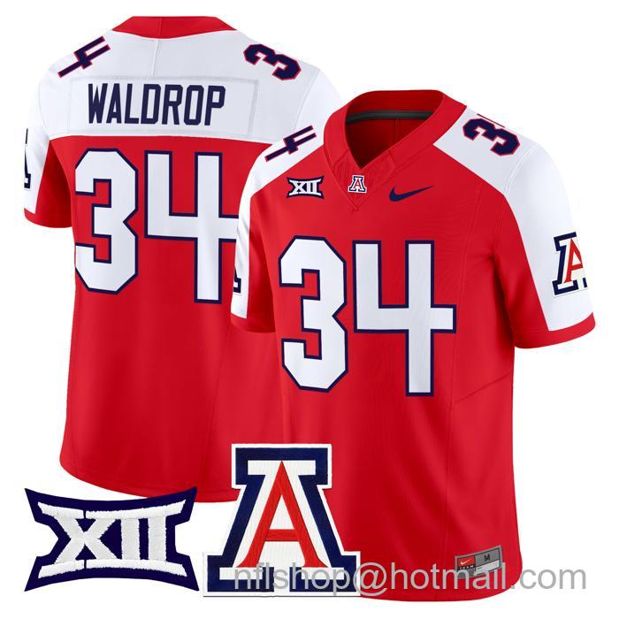 Men's Nike #34 Rob Waldrop Jersey Arizona Wildcats F.U.S.E. Vapor Limited College Football Red Alternate Stitched