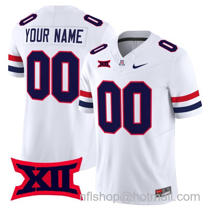 Men's & Youth Nike Custom Arizona Wildcats Jersey Name and Number Stitched F.U.S.E. Vapor Limited College Football White