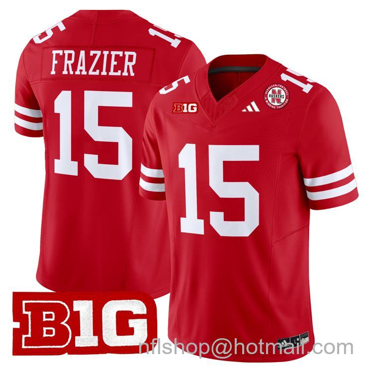 Men's Nebraska Cornhuskers #15 Tommie Frazier Scarlet Adidas Vapor Limited Stitched College Football Jersey