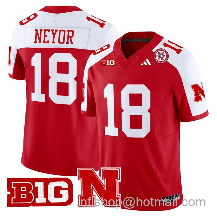 Men's Nebraska Cornhuskers #18 Isaiah Neyor Scarlet Alternate Adidas Vapor Limited Stitched College Football Jersey