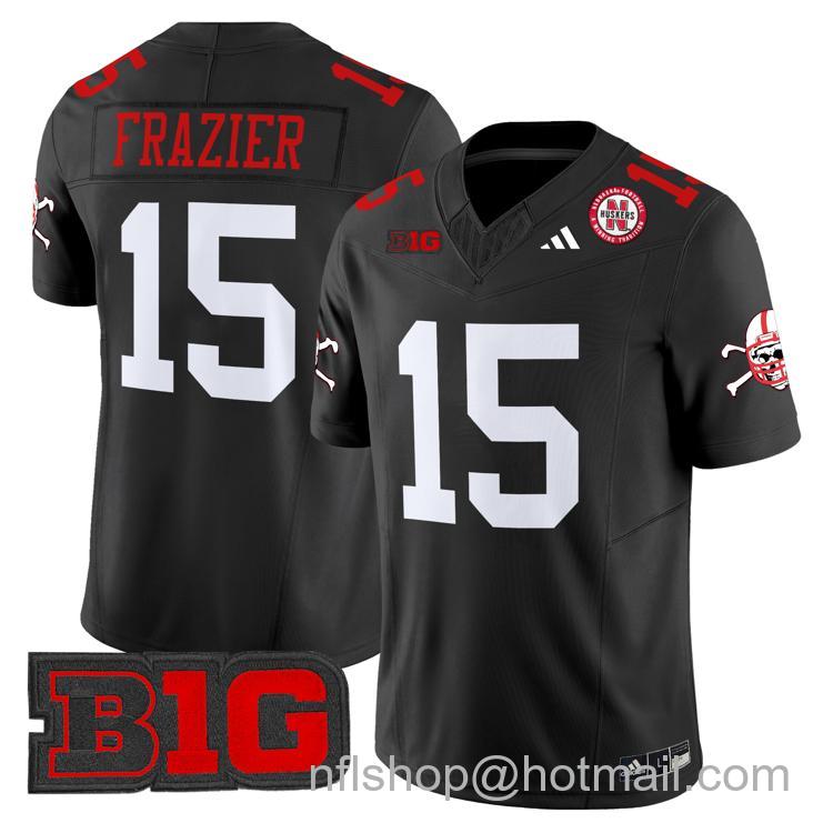 Men's Nebraska Cornhuskers #15 Tommie Frazier Black Adidas Vapor Limited Stitched College Football Jersey