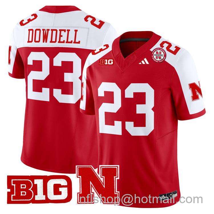 Men's Nebraska Cornhuskers #23 Dante Dowdell Scarlet Alternate Adidas Vapor Limited Stitched College Football Jersey