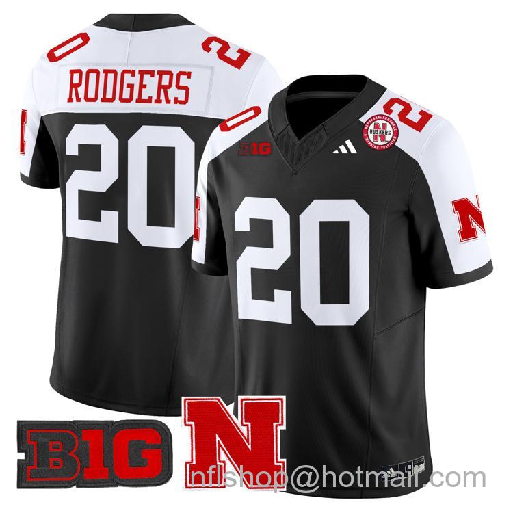 Men's Nebraska Cornhuskers #20 Johnny Rodgers Black Alternate Adidas Vapor Limited Stitched College Football Jersey