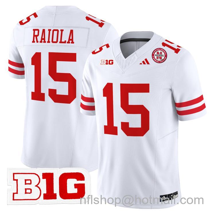 Men's Nebraska Cornhuskers #15 Dylan Raiola White Adidas Vapor Limited Stitched College Football Jersey