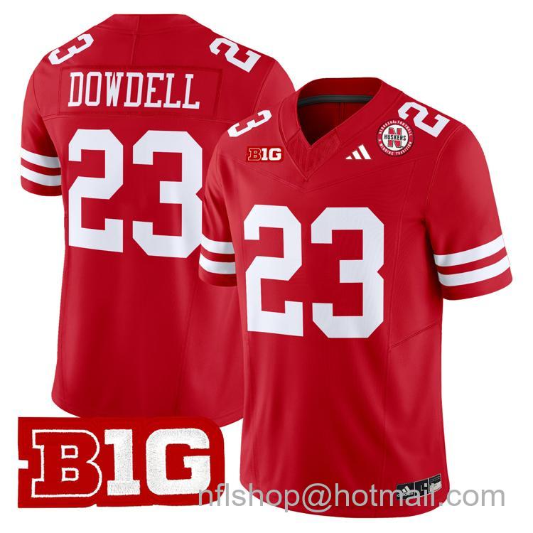 Men's Nebraska Cornhuskers #23 Dante Dowdell Scarlet Adidas Vapor Limited Stitched College Football Jersey