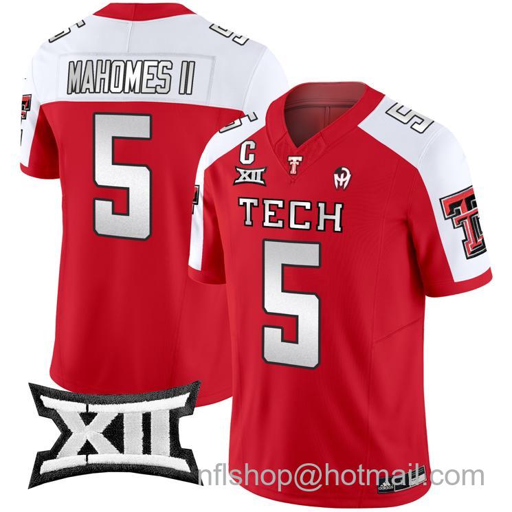 Men's Adidas Patrick Mahomes II #5 Texas Tech Red Raiders Vapor Limited Football Red Alternate