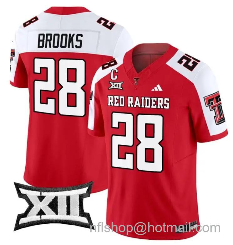 Men's Adidas Tahj Brooks Jersey #28 Texas Tech Red Raiders Vapor Limited Football Red Alterante