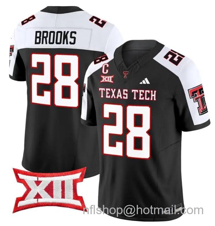 Men's Adidas Tahj Brooks Jersey #28 Texas Tech Red Raiders Vapor Limited Football Black Alternate