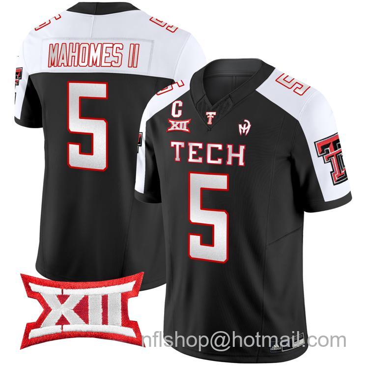 Men's Adidas Patrick Mahomes II Jersey #5 Texas Tech Red Raiders Vapor Limited Football Black Alternate