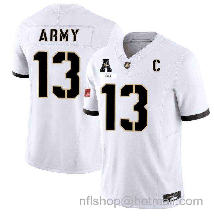 Men's Bryson Daily Jersey #13 Army Black Knights 101st Airborne Division Honoring White