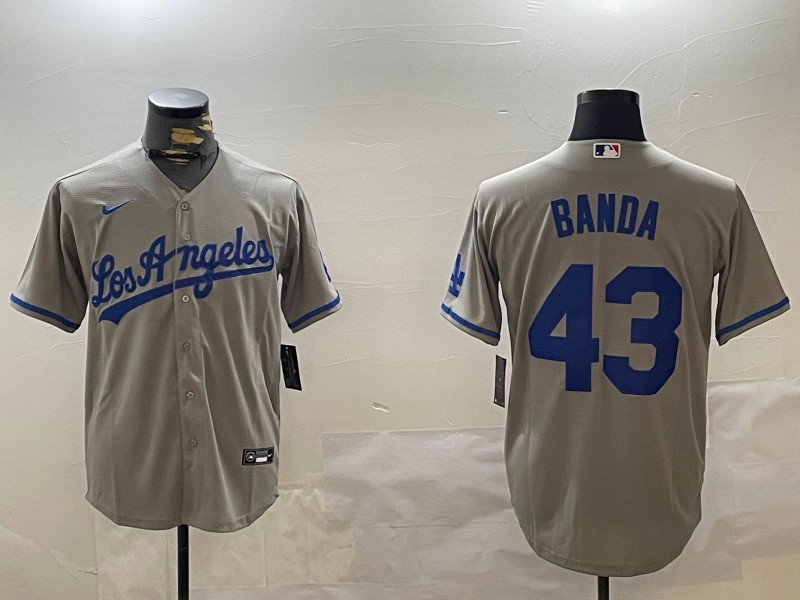 Men's Los Angeles Dodgers #43 Anthony Banda Nike Road Grey Limited Stitched Baseball Jersey