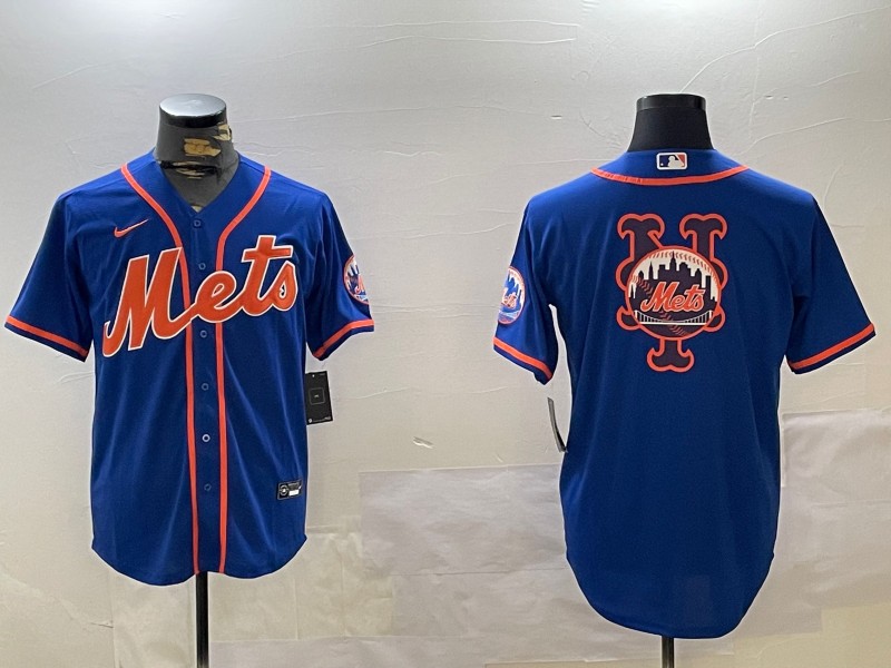 Men's New York Mets Blank With Patch Alternate Royal Nike Limited MLB Jerseys