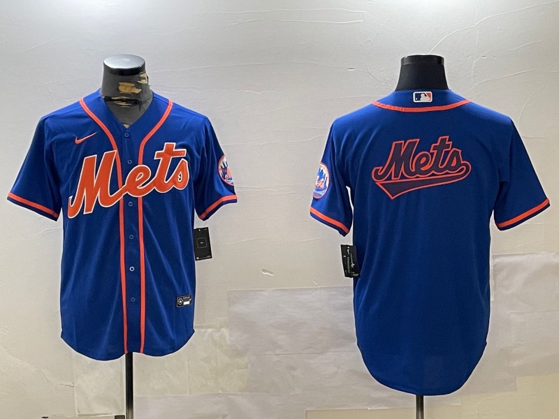 Men's New York Mets Blank With Patch Alternate Royal Nike Limited Stitched Baseball Jersey