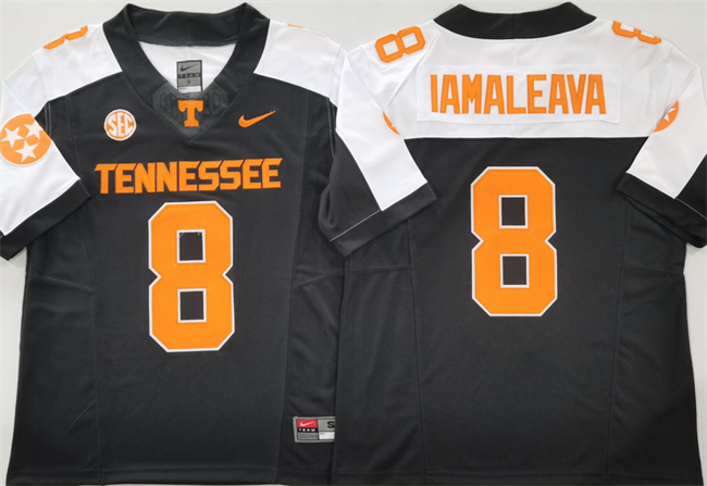 Men's Tennessee Volunteers #8 Nico Iamaleava Black_White F.U.S.E. Stitched Jersey