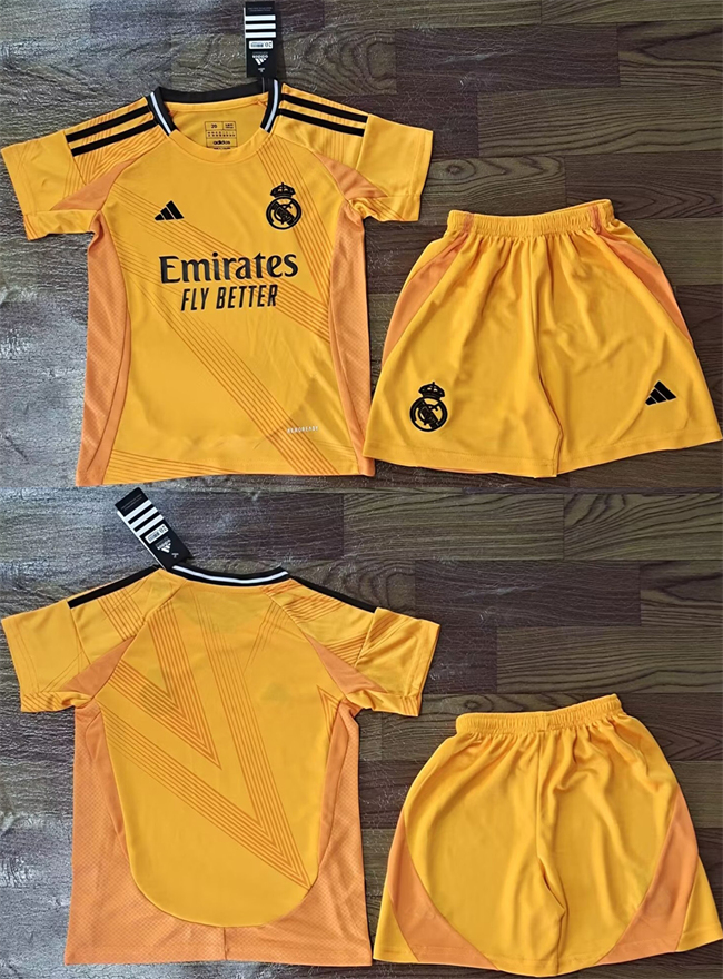 Youth Real Madrid Custom Gold Soccer Jersey Suit