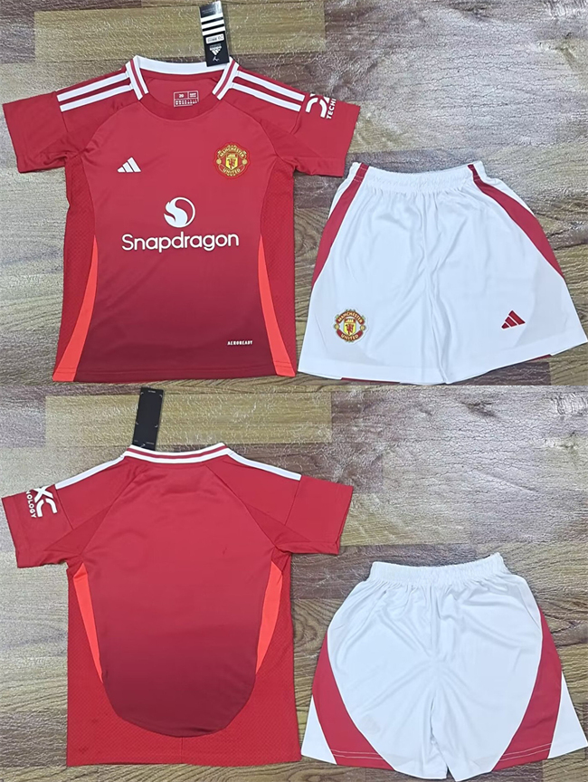 Youth Manchester United Custom Red Soccer Jersey Suit