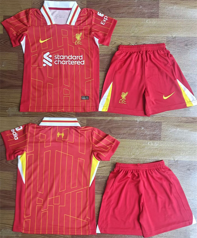 Youth Liverpool Custom Red Soccer Jersey Suit