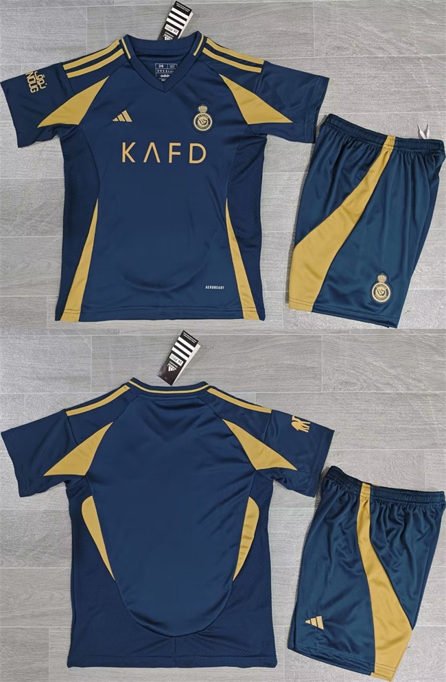 Youth Al Nassr Custom Navy Soccer Jerseys Suit