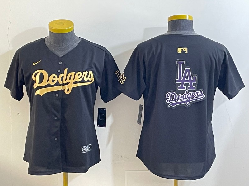 Youth Los Angeles Dodgers Blank Black Gold Nike Limited Stitched Baseball Jersey