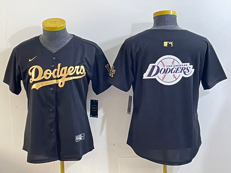 Youth Los Angeles Dodgers Blank Black Gold Limited Stitched Baseball MLB Jersey