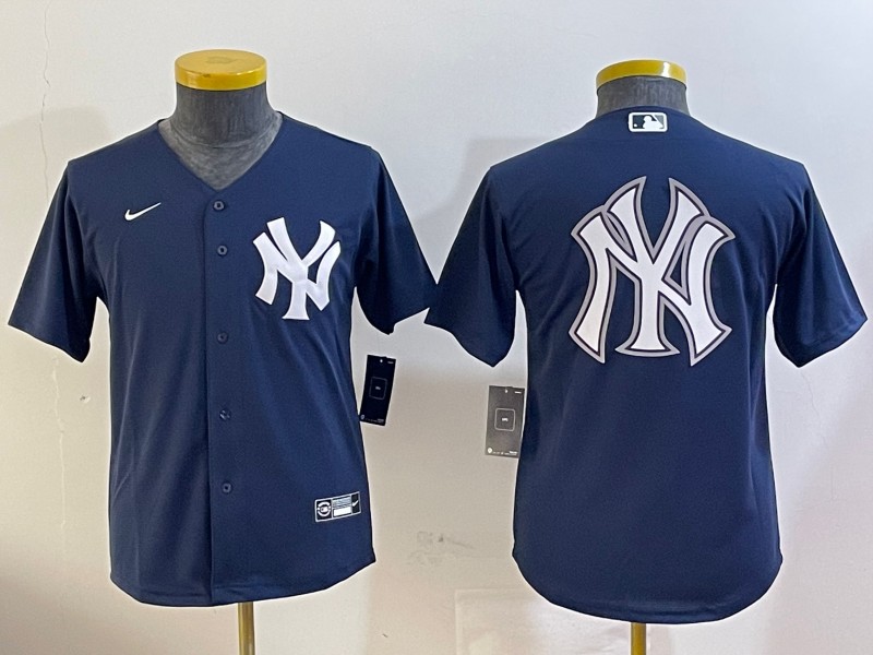 Youth New York Yankees Blank Navy With Big Logo Limited Stitched Baseball Jerseys