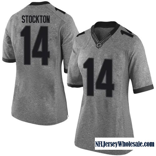 Women'ss Nike #14 Gunner Stockton Georgia Bulldogs Limited Gray Football College Stitched Jersey