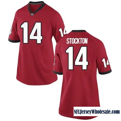 Women'ss Nike #14 Gunner Stockton Georgia Bulldogs Replica Red Football College Stitched Jersey