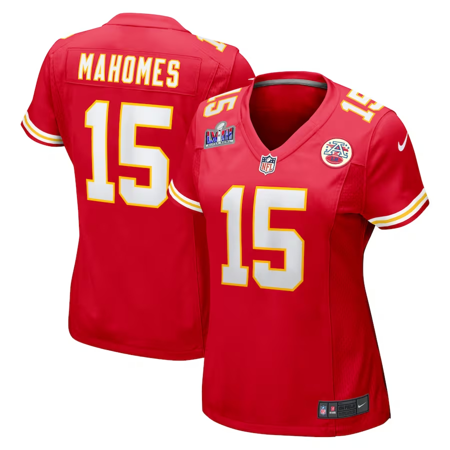 Women's Kansas City Chiefs #15 Patrick Mahomes Red Nike Super Bowl LVIII Game Football Stitched Jersey