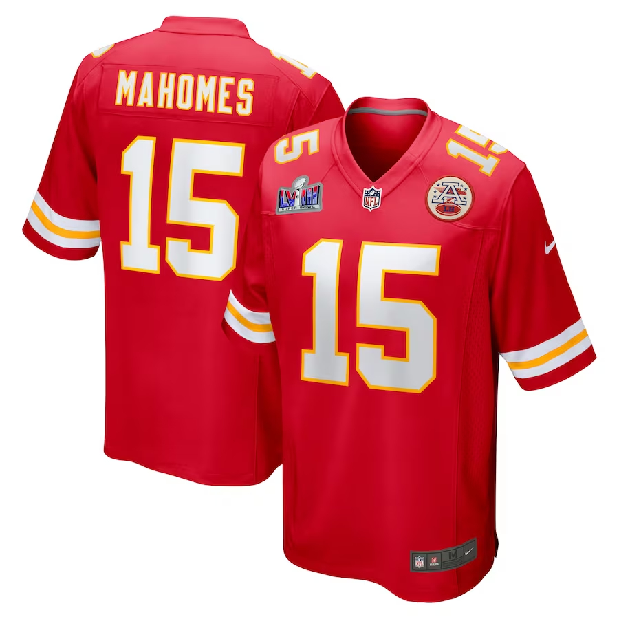 Men's Kansas City Chiefs #15 Patrick Mahomes Red Nike Super Bowl LVIII Game Football Stitched Jersey