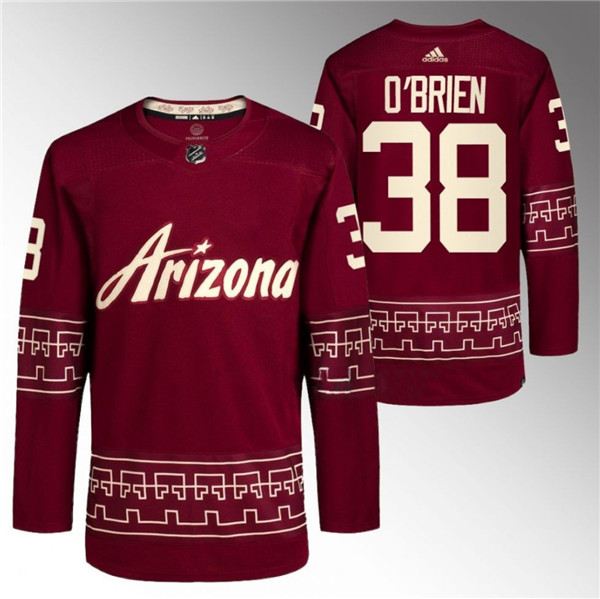 Men's Arizona Coyotes #38 Liam O'Brien Garnet Alternate Pro Jersey