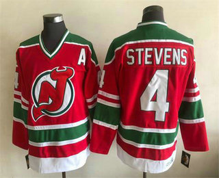 Men's New Jersey Devils #4 Scott Stevens Red Stitched Jersey