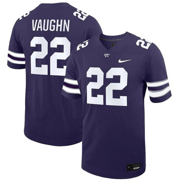 Men's Kansas State Wildcats #22 Deuce Vaughn Purple Stitched Jersey