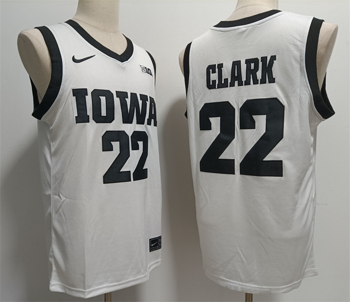 Men's Iowa Hawkeyes #22 Caitlin Clark White College Stitched Basketball Jersey