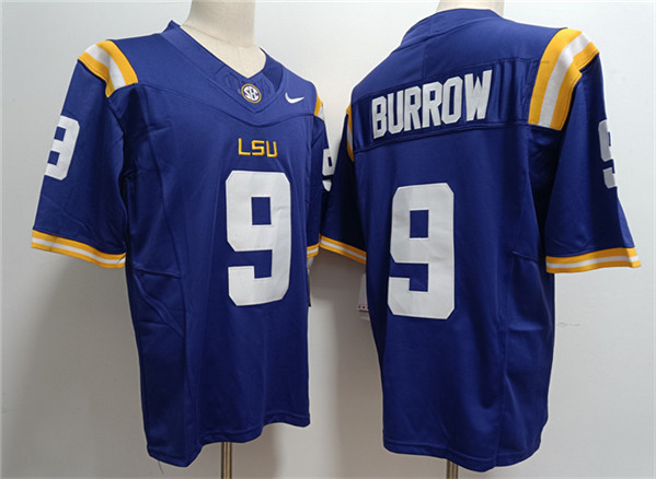 Men's LSU Tigers #9 Joe Burreaux Purple F.U.S.E. Vapor Limited Stitched Football Jersey