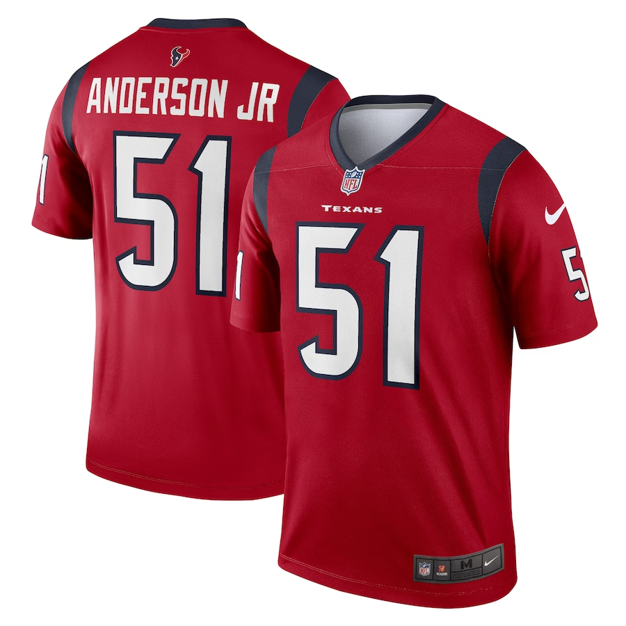 Men's Houston Texans #51 Will Anderson Jr.  Red Nike Legend Football Stitched Football Stitched Jersey