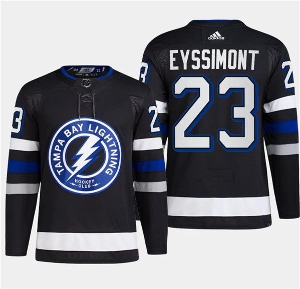 Men's Tampa Bay Lightning #23 Michael Eyssimont Black 2024 Stadium Series Stitched Jersey