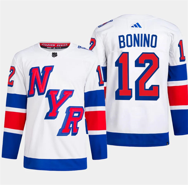 Men's New York Rangers #12 Nick Bonino White 2024 Stadium Series Stitched Jersey