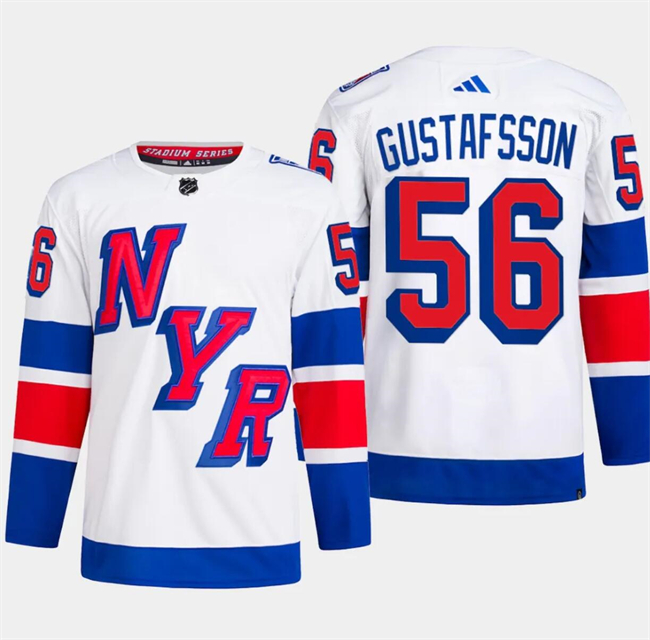 Men's New York Rangers #56 Erik Gustafsson White 2024 Stadium Series Stitched Jersey