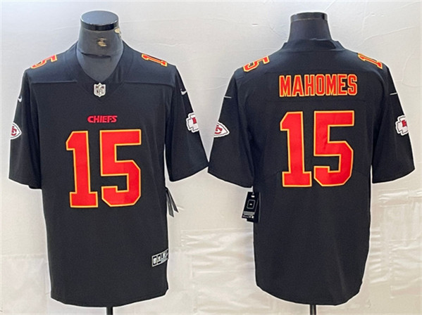 Men's Kansas City Chiefs #15 Patrick Mahomes Black Vapor Untouchable Limited Football Stitched Jersey