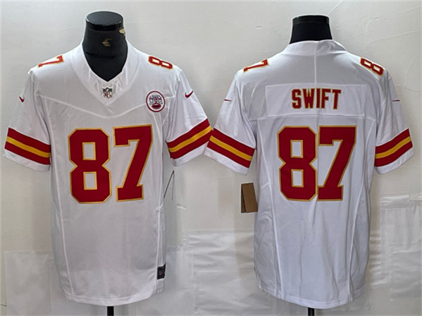 Men's Kansas City Chiefs #87 Taylor Swift White F.U.S.E. Vapor Untouchable Limited Stitched Jersey