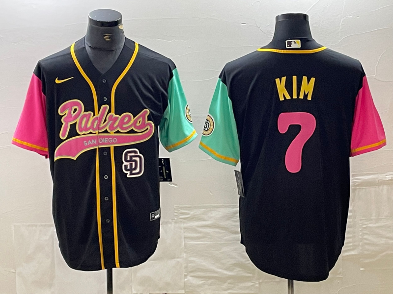 Mens San Diego Padres #7 Ha Seong Kim Black NEW 2023 City Connect Cool Base Stitched Jersey