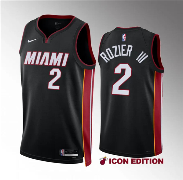 Men's Miami Heat #2 Terry Rozier III Black Icon Edition Stitched Basketball Jersey