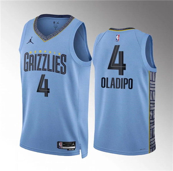 Men's Memphis Grizzlies #4 Victor Oladipo Blue Statement Edition Stitched Jersey