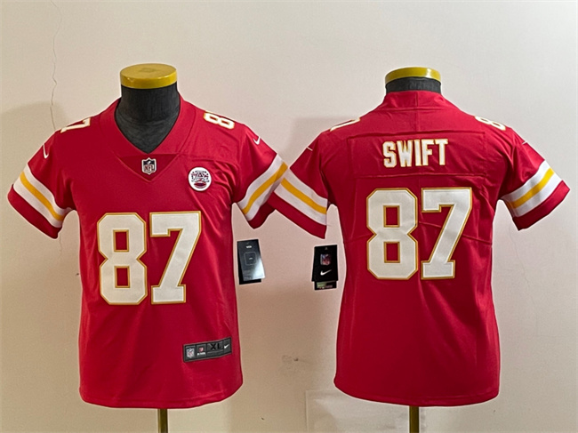 Youth Kansas City Chiefs #87 Taylor Swift Red Vapor Untouchable Limited Football Stitched Jersey