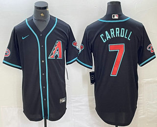 Men's Arizona Diamondbacks #7 Corbin Carroll Black 2024 Stitched Cool Base Nike Jersey