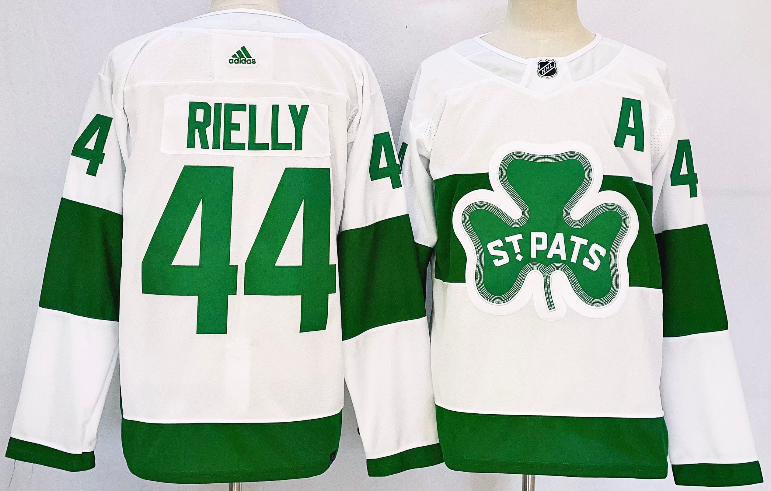 Men's Toronto Maple Leafs #44 Morgan Rielly White St Patricks Authentic Jersey