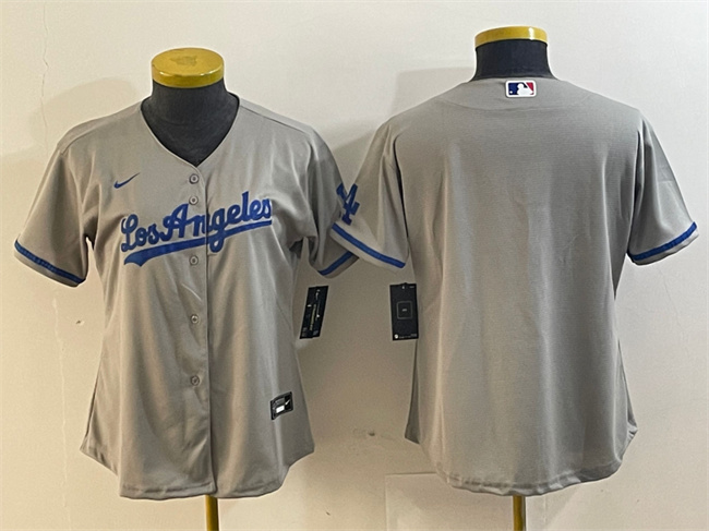 Women's Los Angeles Dodgers Blank Gray Stitched Jersey(Run Small)