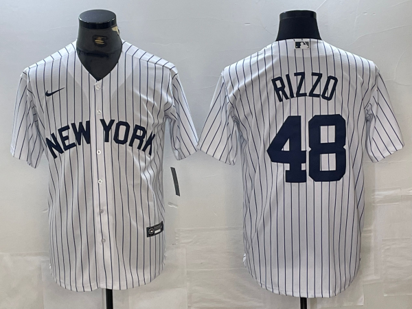 Men's New York Yankees #48 Anthony Rizzo White 2024 Cool Base Stitched Jerseys